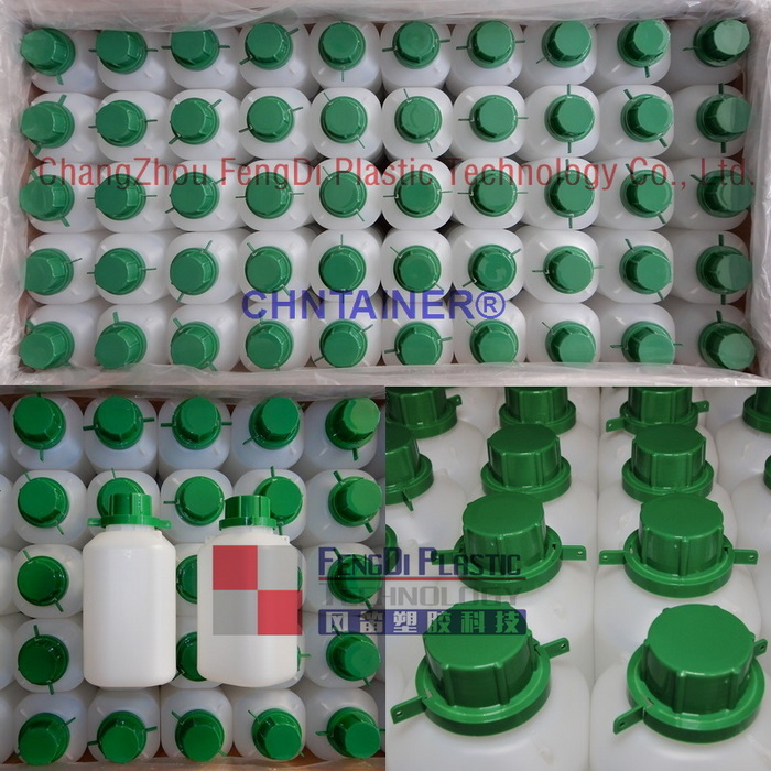 Botella de muestra cuadrada con tapón verde de 750 ml para análisis de combustible búnker