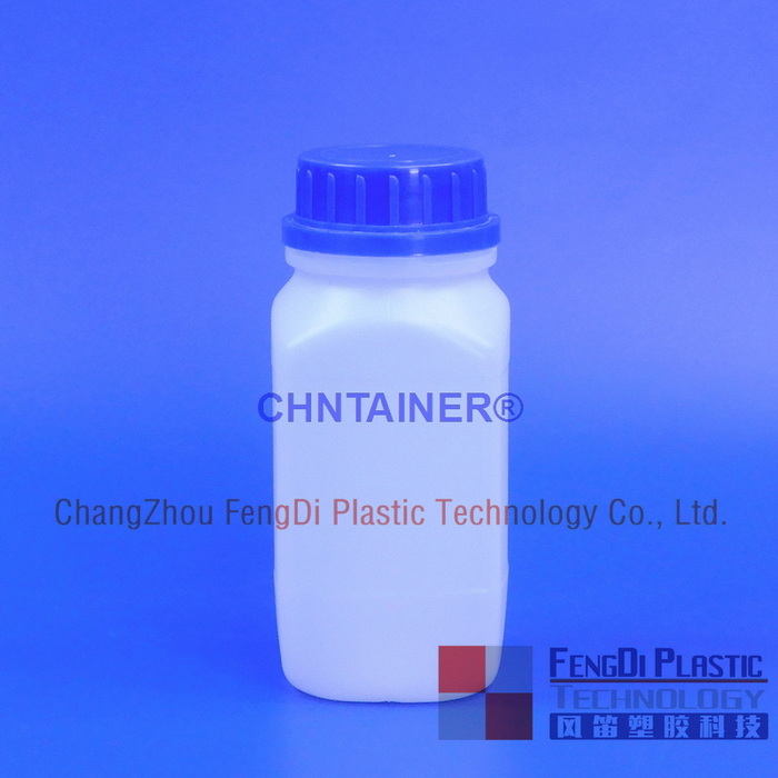 Botella de muestra de plástico de la boca de 100 ml de ancho con tambor de tornillo evidente
